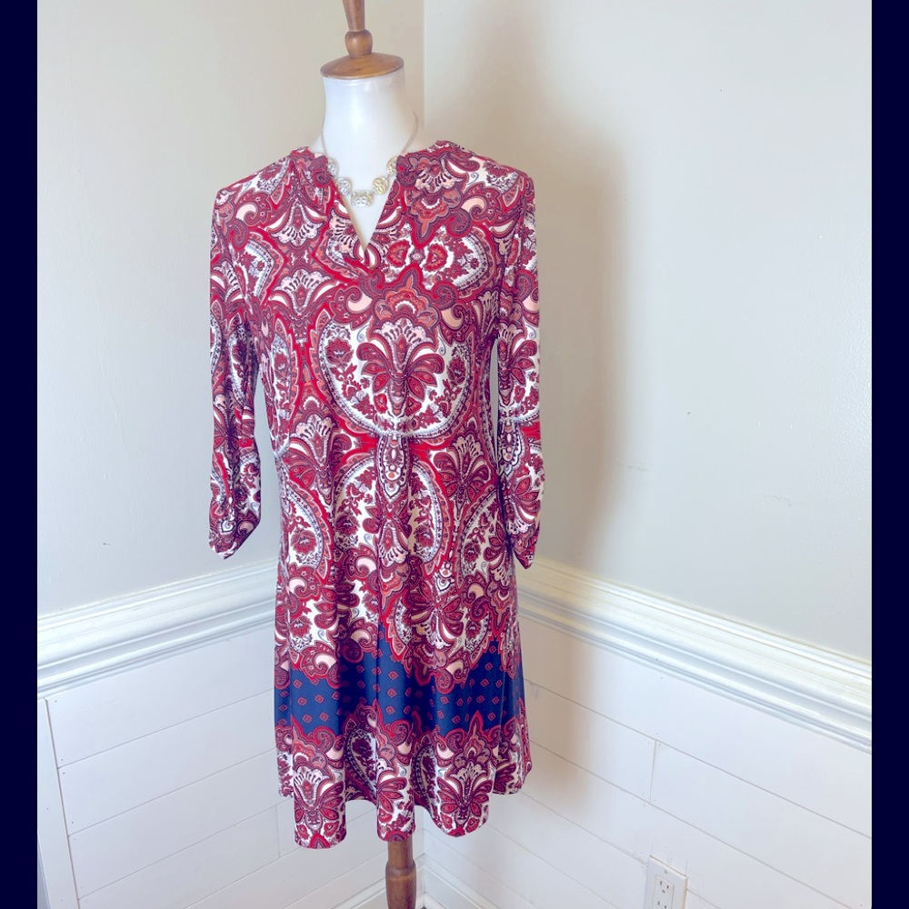 New Directions Baroque Floral Dress S FREE SHIP